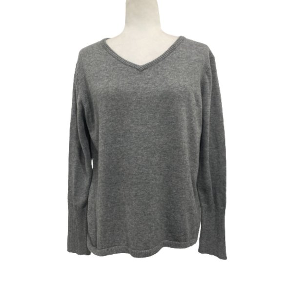 Smartwool Shadow Pine V-Neck Sweater Grey Size Large - Picture 1 of 8